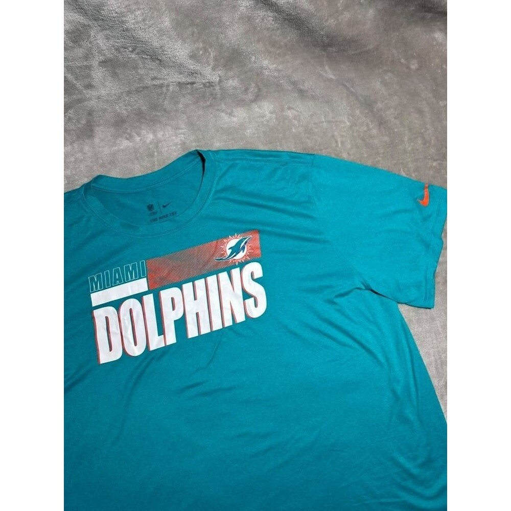 Nike Miami Dolphins Shirt Men 3XL Aqua Dri-Fit Tee Gym NFL Football Short Sleeve